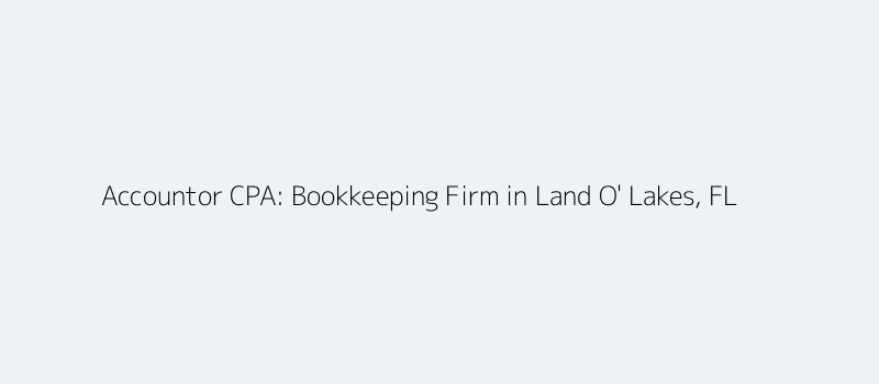 Accountor CPA - Bookkeeping Firm in Land O' Lakes, FL